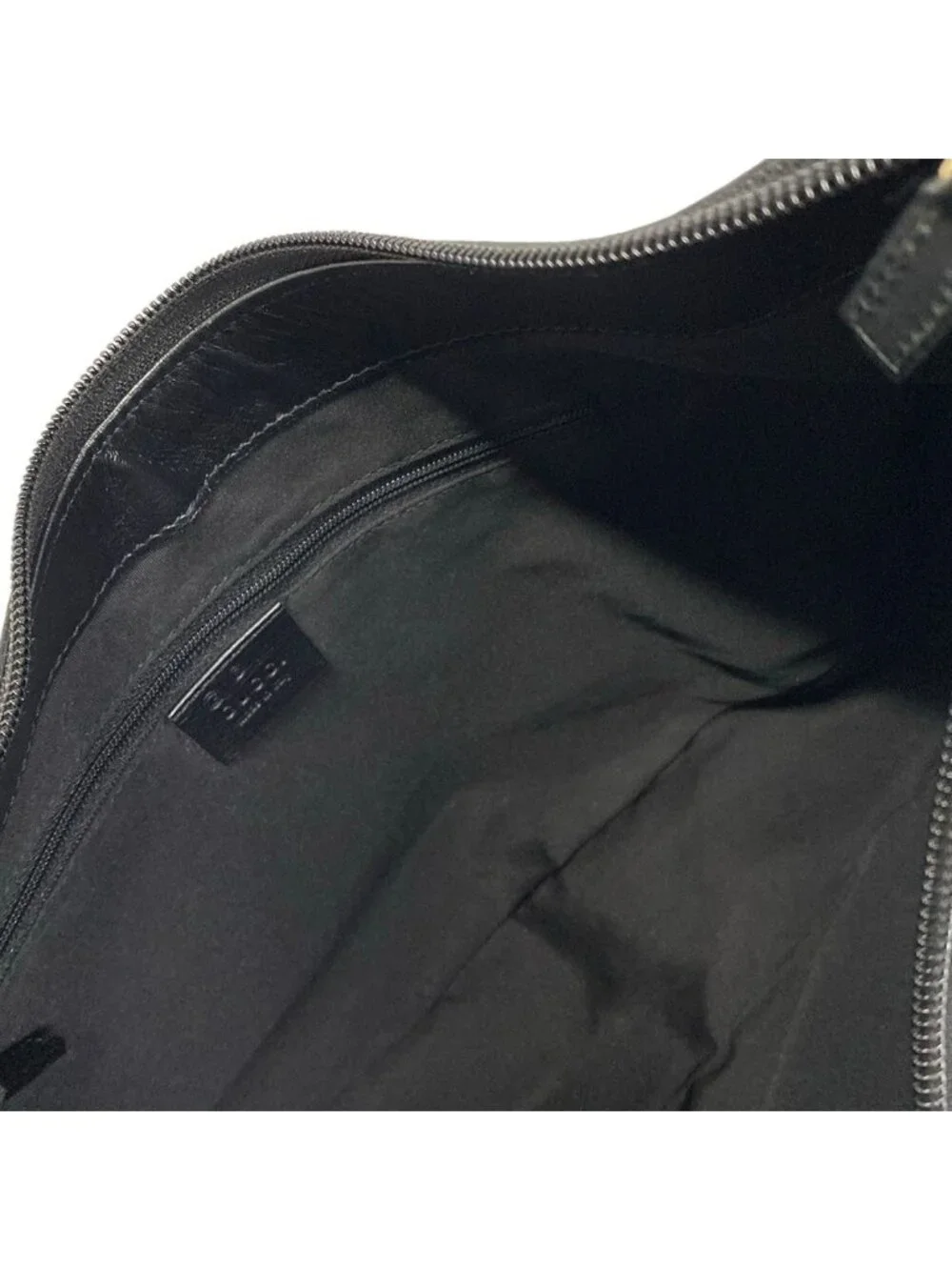 ★SOLD★ Gucci Shoulder Bag GG Pattern Green Black Leather - Picture 7 of 15
